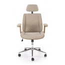 Кресло компьютерное HALMAR TIMBER бежевый/орех